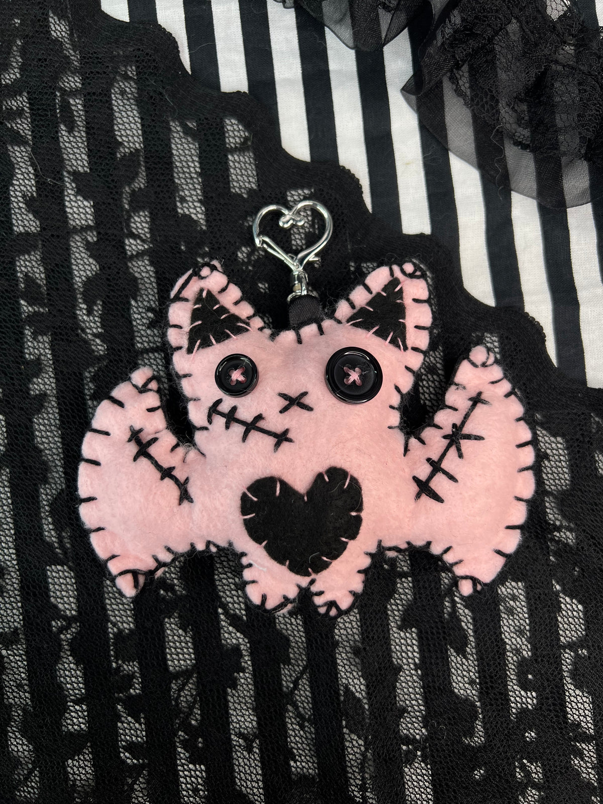 Pink Bat Bag Charm