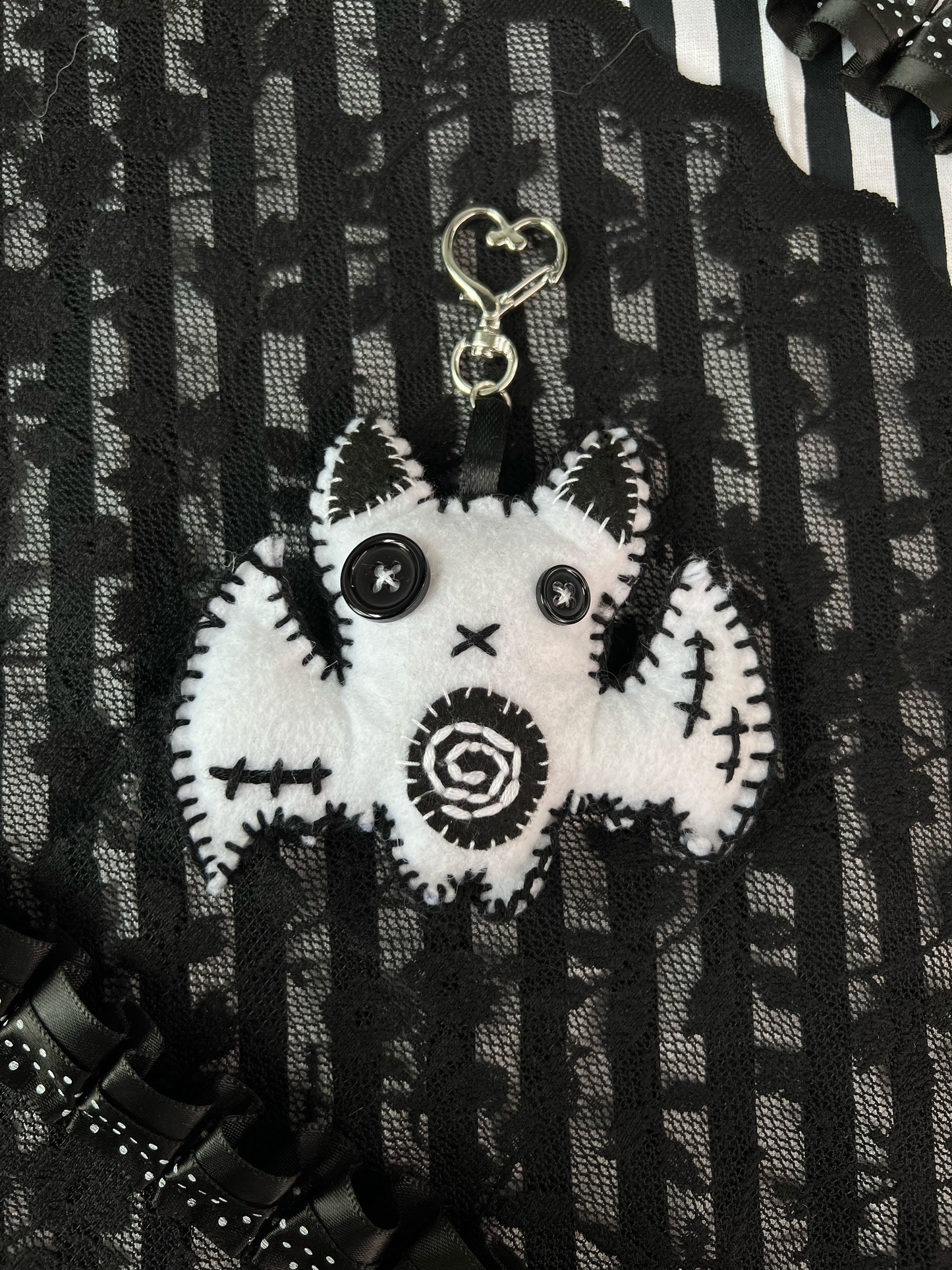 White Bat Bag Charm