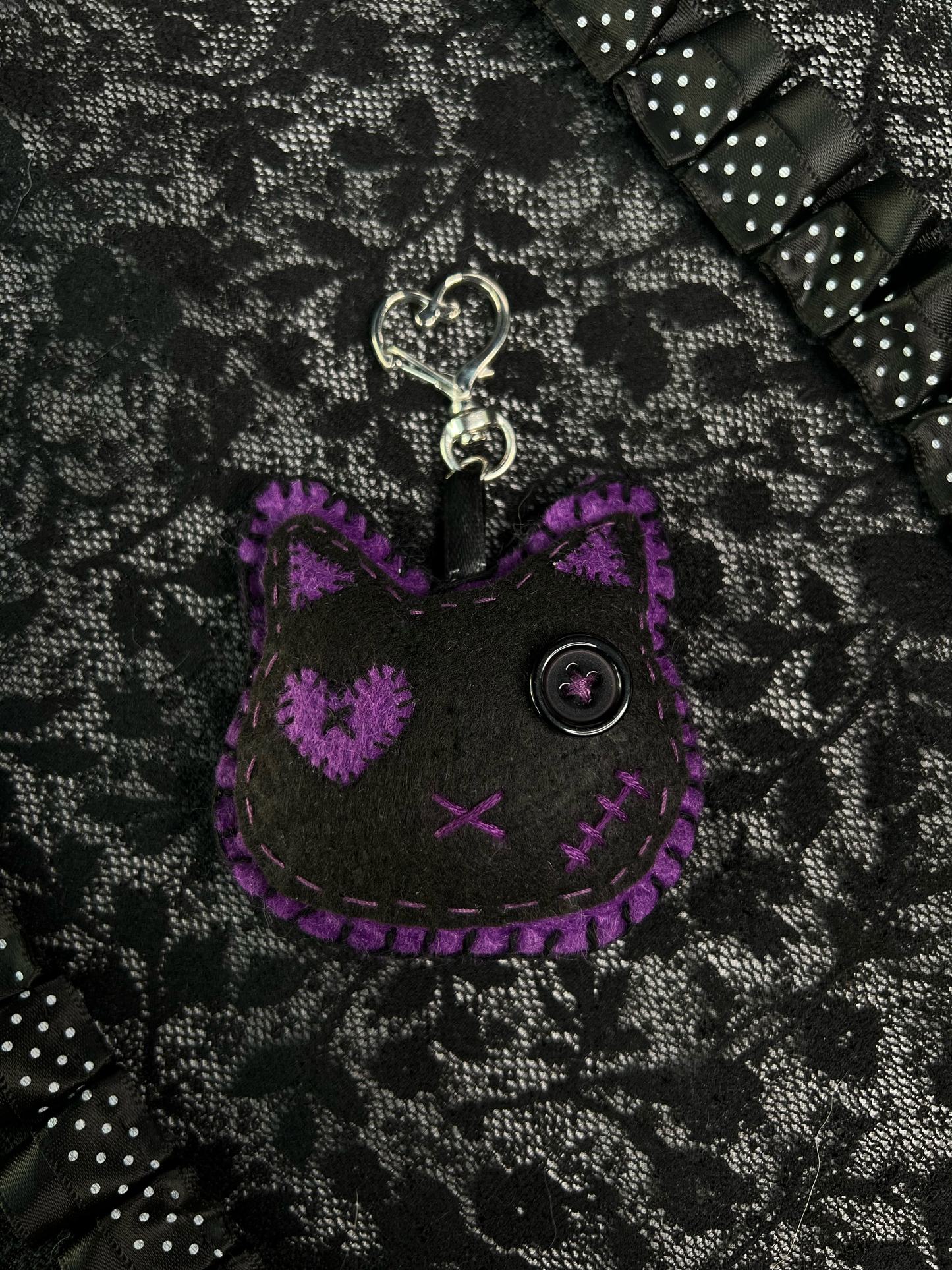 Purple Cat Bag Charm