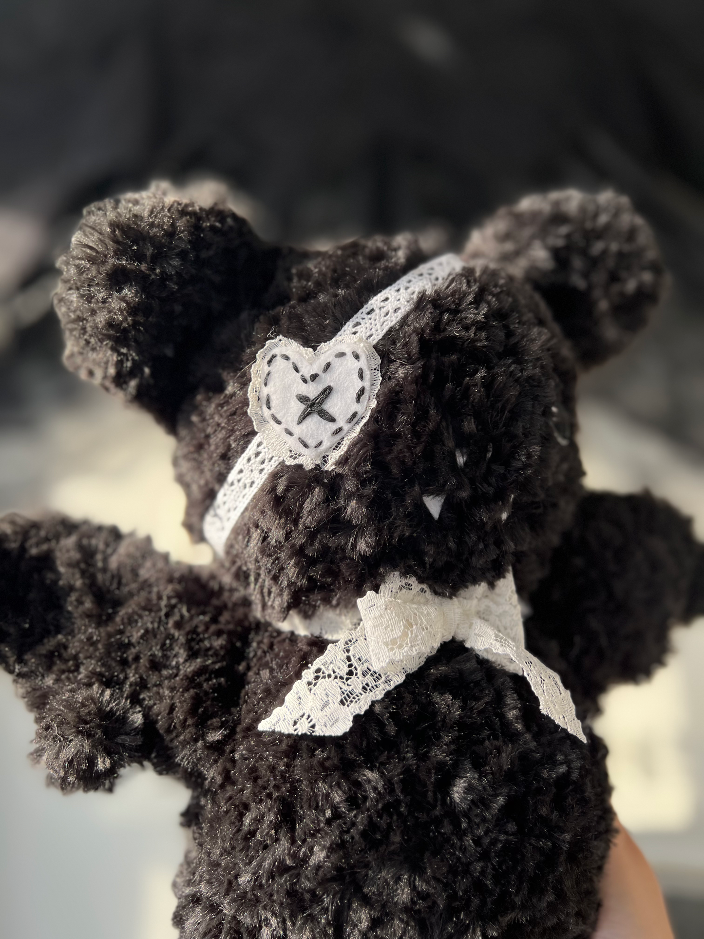 Black and White Bat Plush