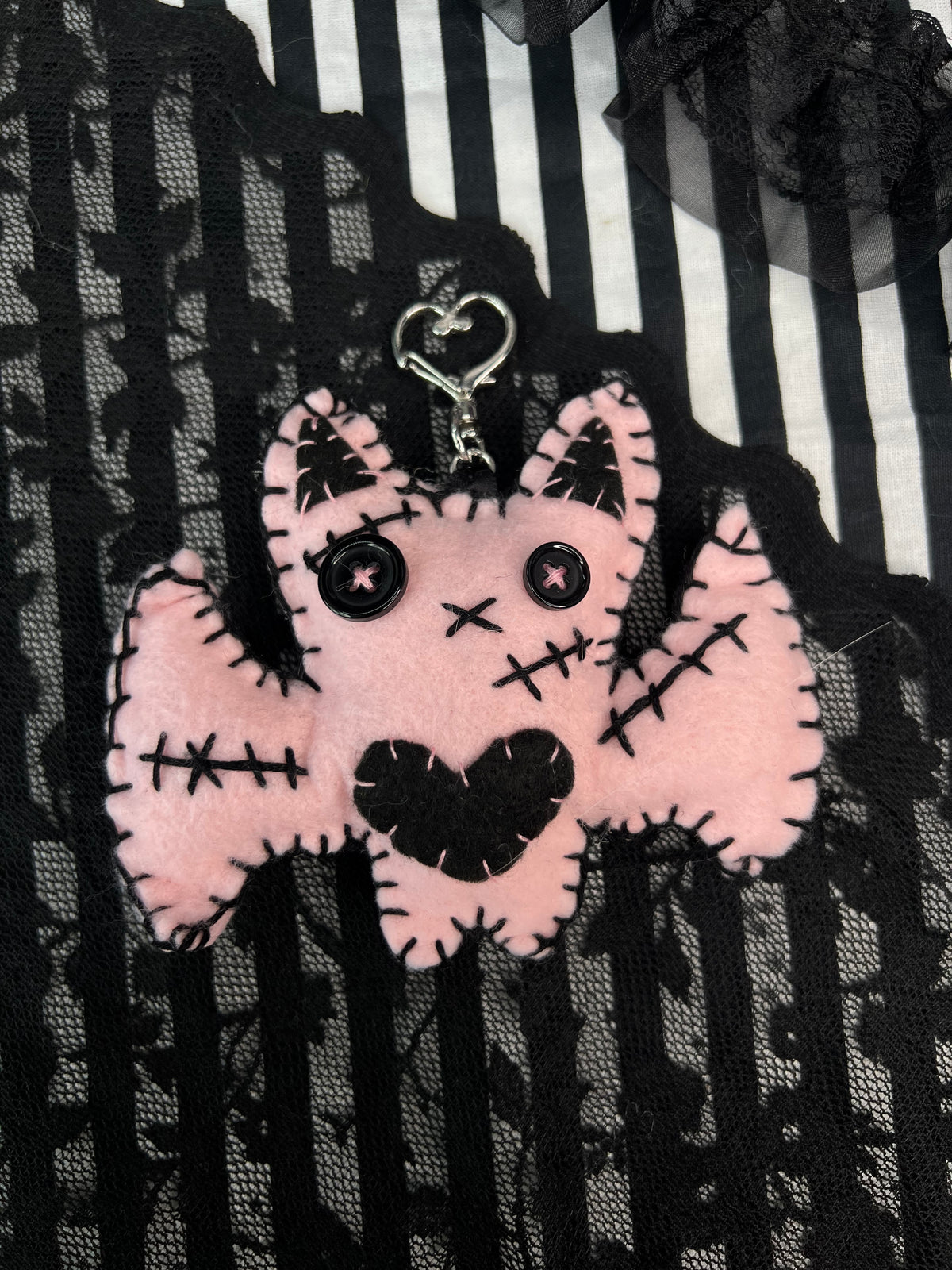 Pink Bat Bag Charm