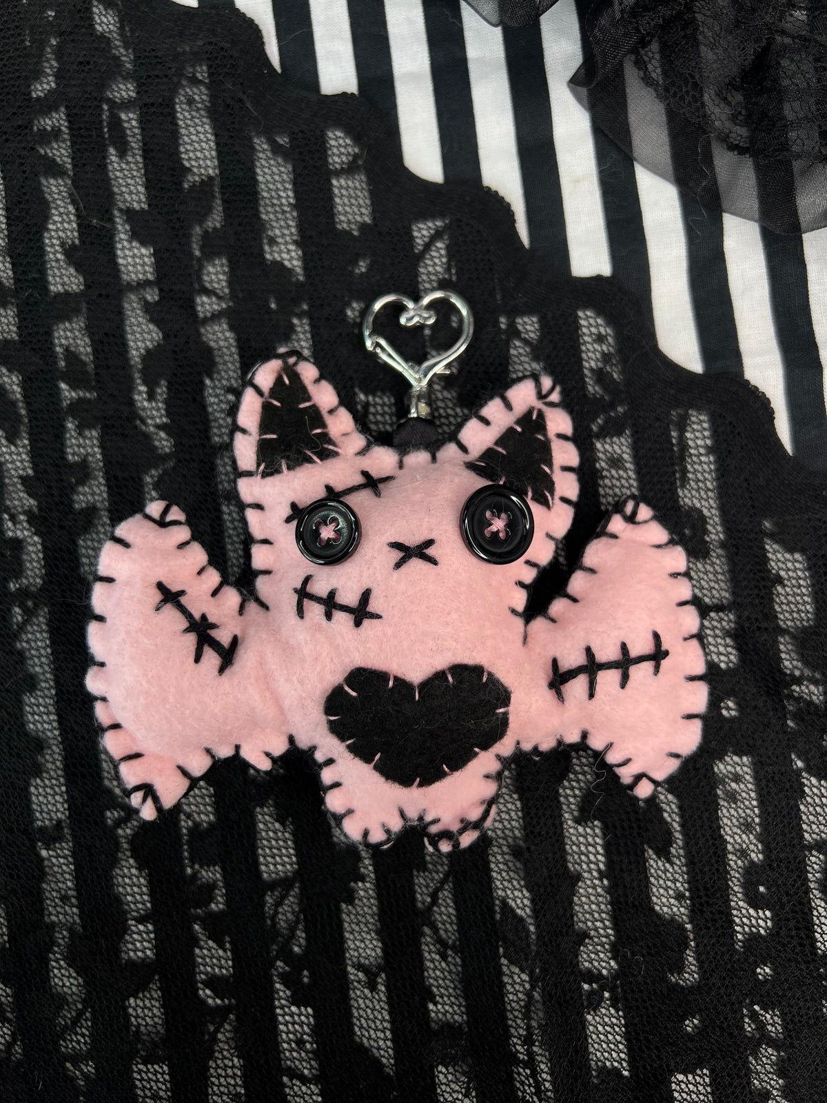 Pink Bat Bag Charm