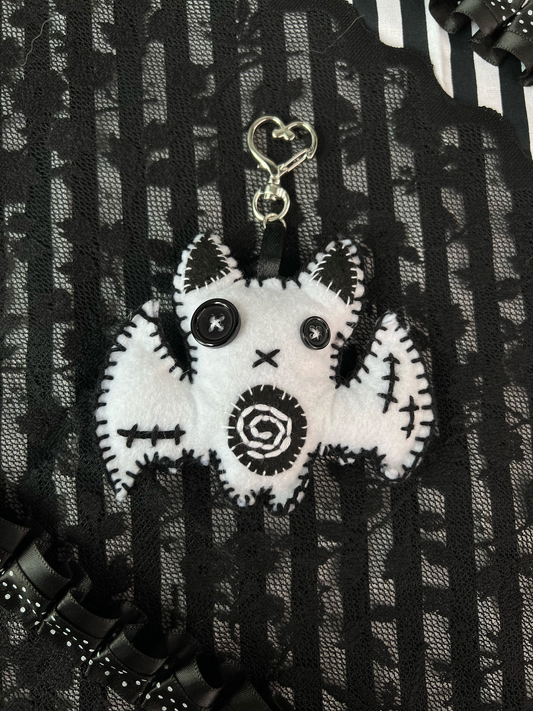 White Bat Bag Charm