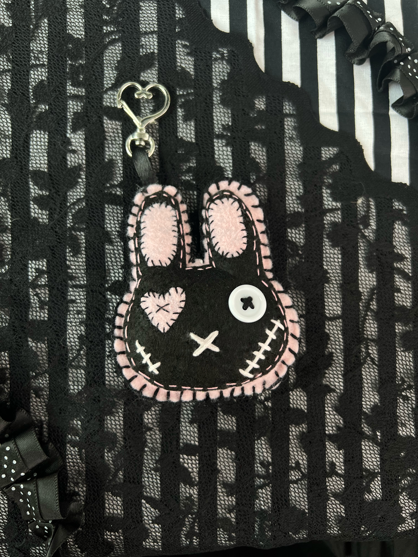 Pink Bunny Bag Charm