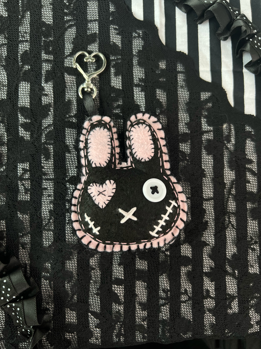Pink Bunny Bag Charm