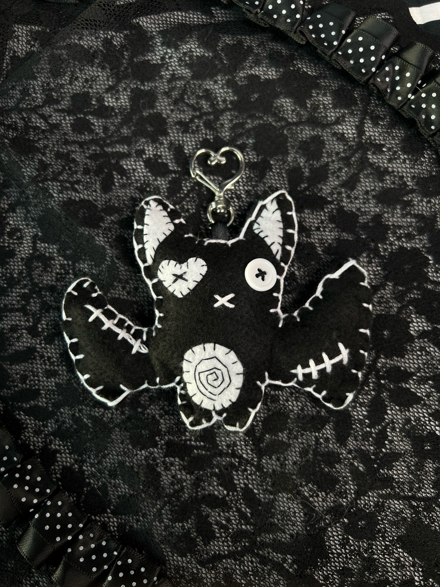 Black Bat Bag Charm