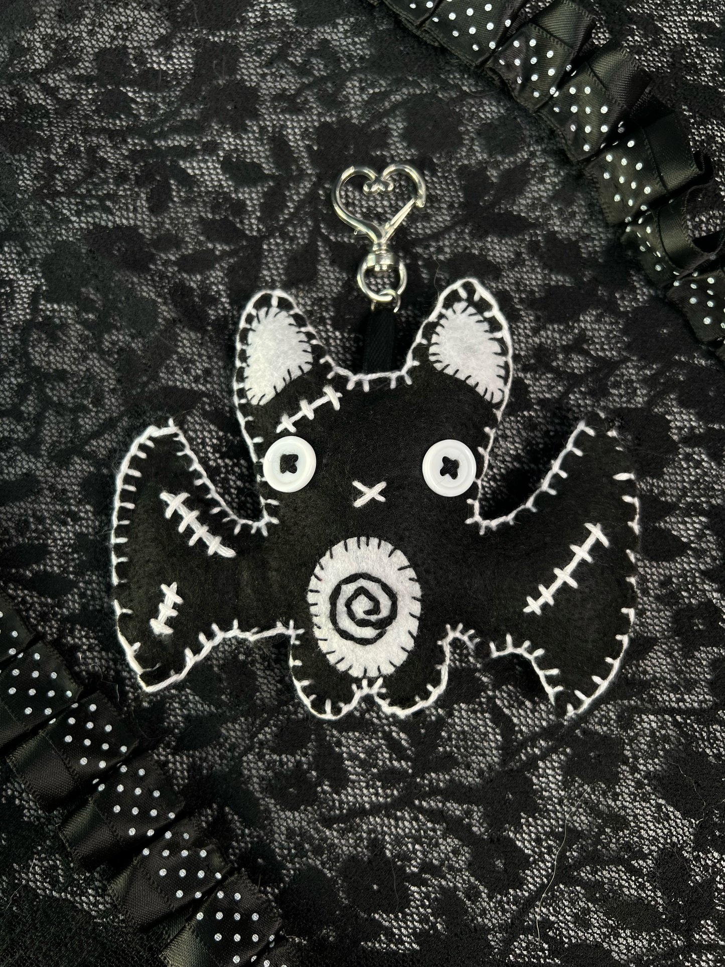 Black Bat Bag Charm