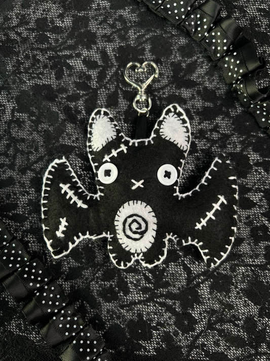 Black Bat Bag Charm