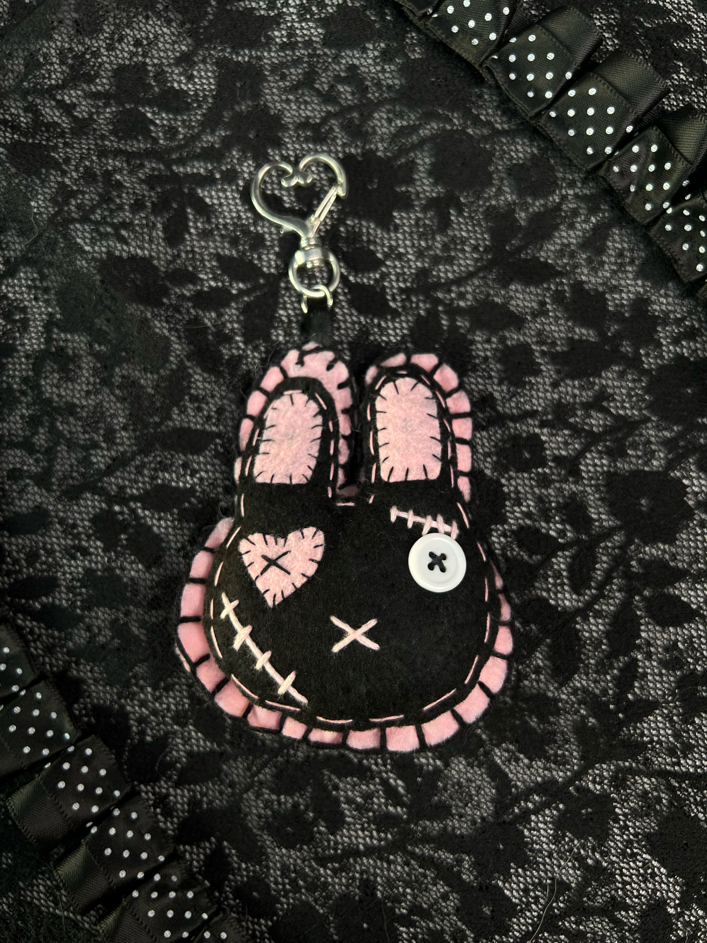 Pink Bunny Bag Charm