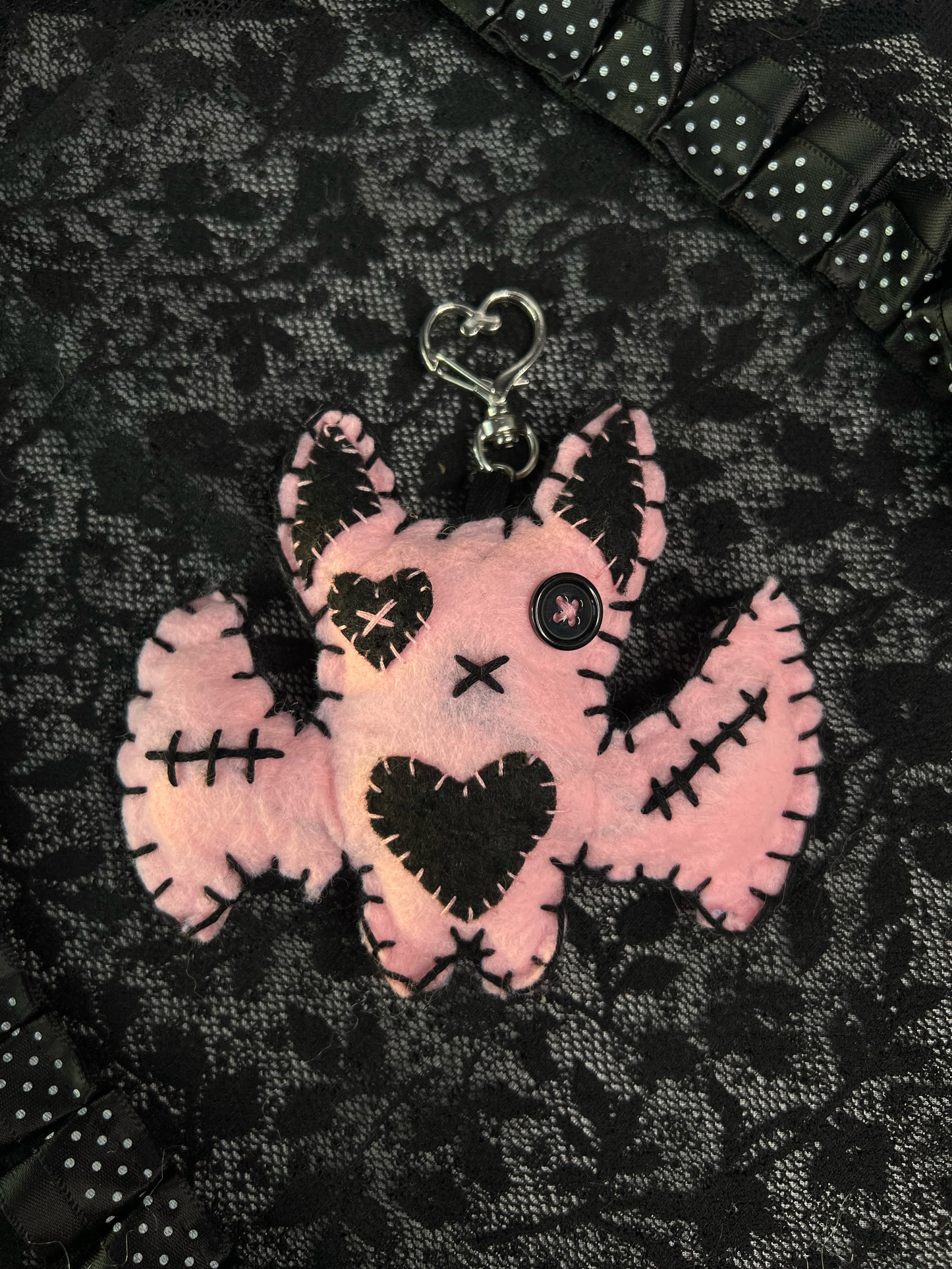 Pink Bat Bag Charm