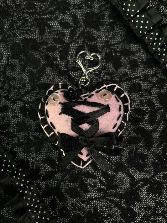 Pink Heart Bag Charm