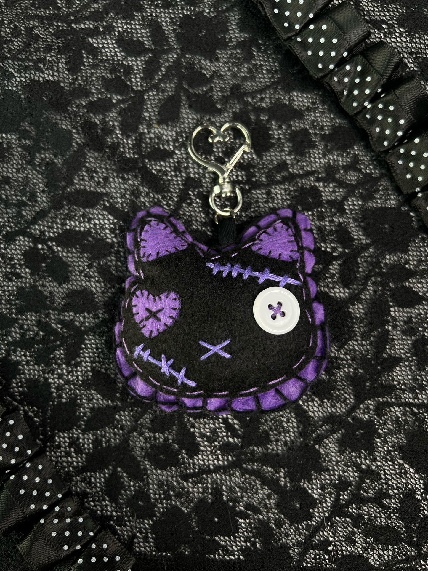 Purple Cat Bag Charm