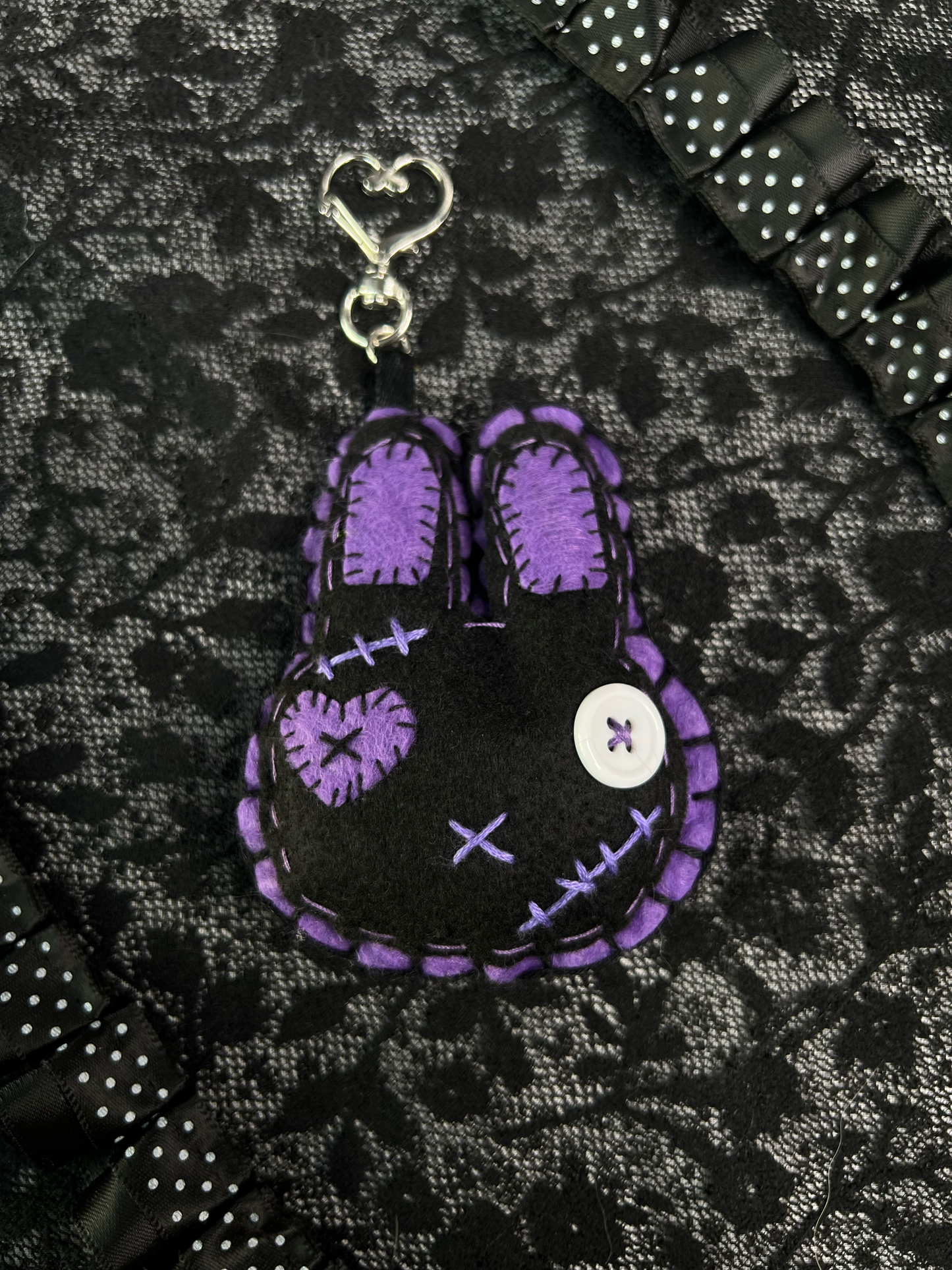 Purple Bunny Bag Charm