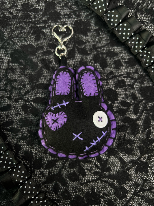 Purple Bunny Bag Charm