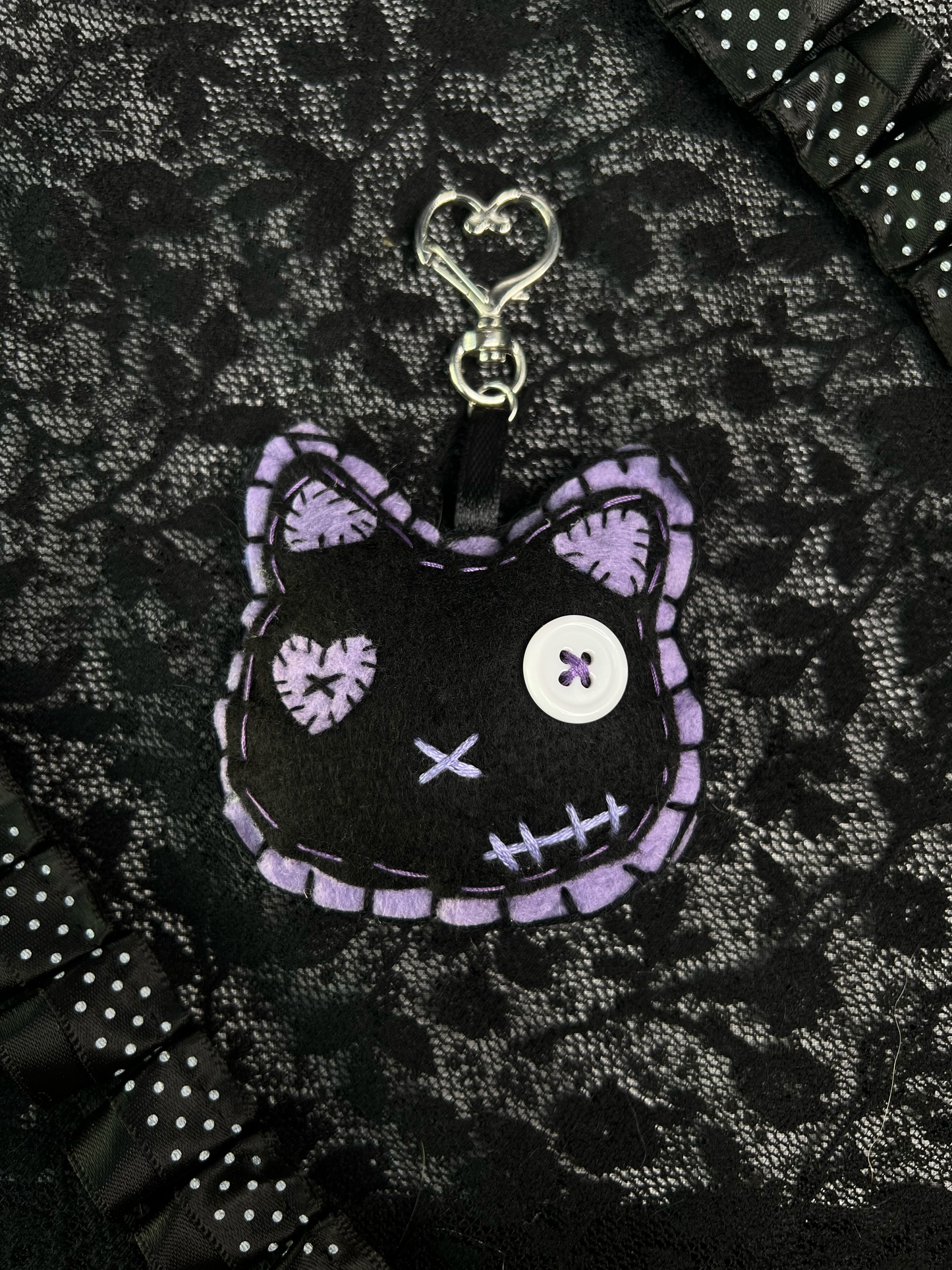 Purple Cat Bag Charm