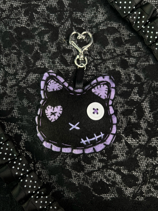 Purple Cat Bag Charm