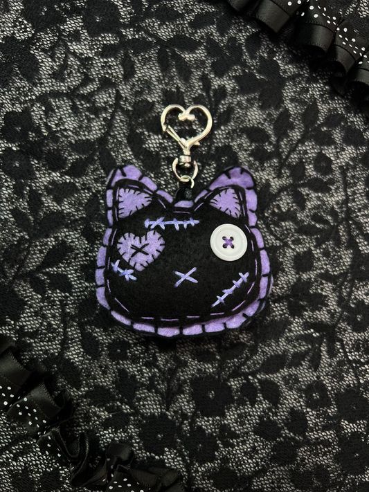 Purple Cat Bag Charm