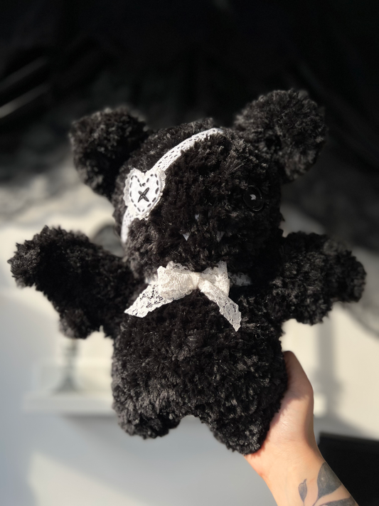 Black and White Bat Plush